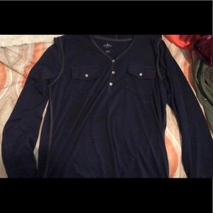 Navy blue, hooded long sleeve